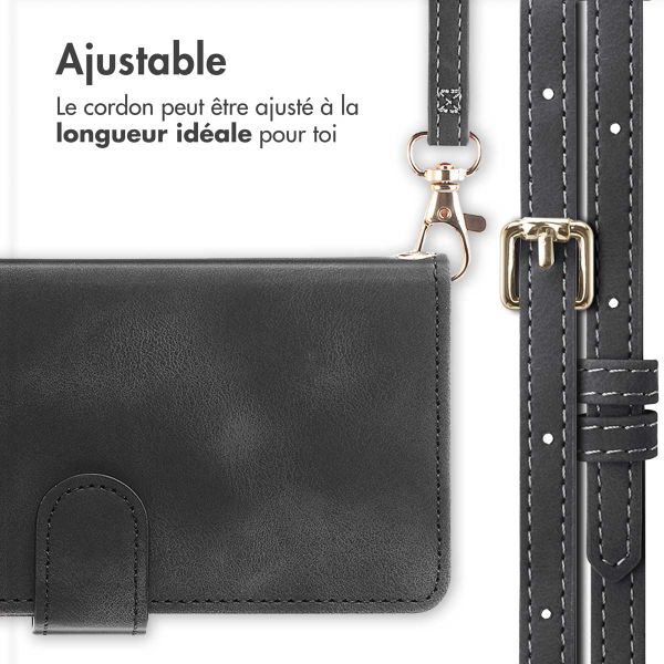 imoshion Etui de télephone portefeuille avec cordon Apple iPhone SE (2022 / 2020) / 8 / 7 - Noir