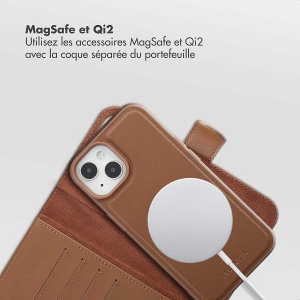 Selencia Étui portefeuille amovible Olyn avec MagSafe Apple iPhone 14 / 13 - Marron