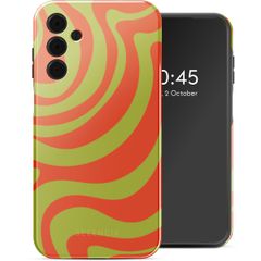 Selencia Coque arrière Vivid Samsung Galaxy A15 (5G) - Wavy Swirl Orange Fern