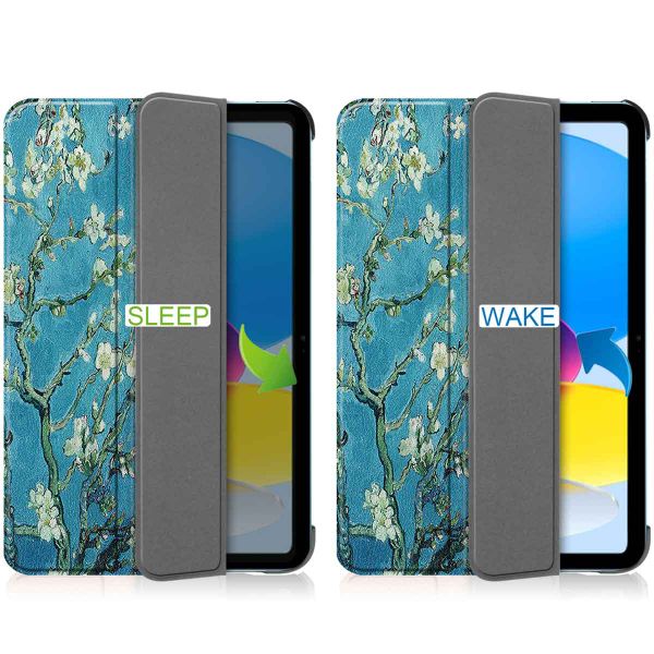 imoshion Coque tablette Design Trifold Apple iPad 11 (2025) 11 pouces A16 / iPad 10 (2022) 10.9 pouces - Green Plant