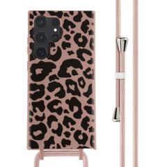 imoshion Coque design en silicone avec cordon Samsung Galaxy S23 Ultra - Animal Pink