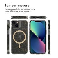 imoshion Coque arrière transparente Pailletée avec MagSafe Apple iPhone 13 - Doré