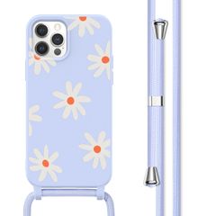imoshion Coque design en silicone avec cordon Apple iPhone 12 (Pro) - Lila Flower Distance