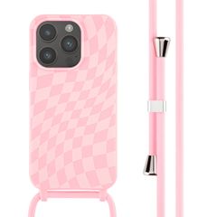 imoshion Coque design en silicone avec cordon Apple iPhone 14 Pro - Retro Pink