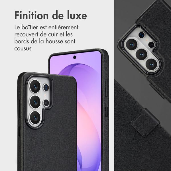 Accezz Étui de télephone portefeuille en cuir 2-en-1 avec MagSafe Samsung Galaxy S26 Ultra - Onyx Black