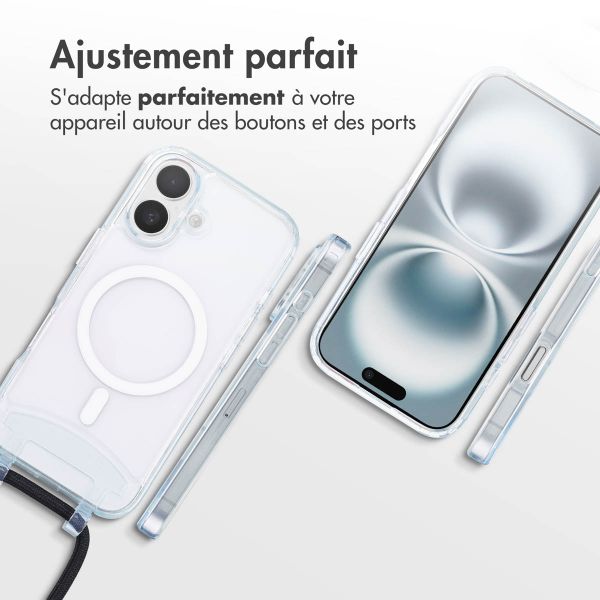 imoshion Coque MagSafe avec cordon amovible Apple iPhone 16 Plus - Transparent