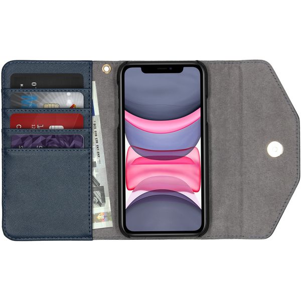 iDeal of Sweden Mayfair Clutch iPhone 11 - Bleu foncé