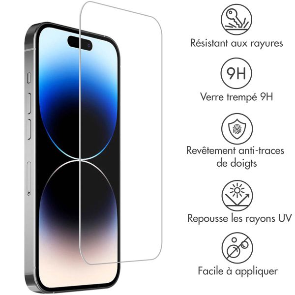 Accezz Protection d'écran en verre trempé 2-pack iPhone 15 / 15 Pro / 16