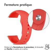 imoshion Bracelet Sport en silicone - Connexion universelle de 22 mm - Rouge