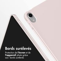 Accezz Coque tablette portefeuille Smart Silicone Apple iPad Air 11 pouces (2025) M3 / (2024) M2 / Air 5 (2022) / Air 4 (2020) - Rose