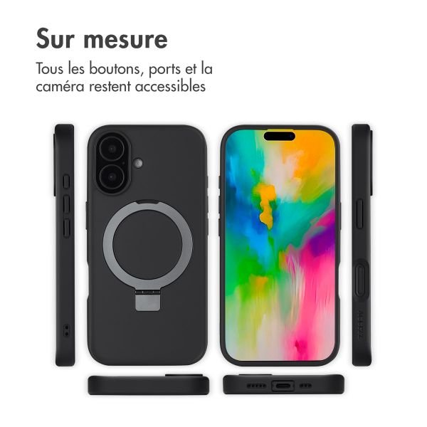 Accezz Coque Ring Stand avec MagSafe Apple iPhone 16 - Noir