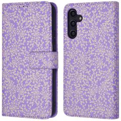 imoshion ﻿Étui de téléphone portefeuille Design Samsung Galaxy A14 (5G/4G) - Purple White Flowers