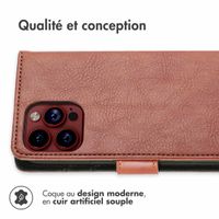 imoshion Étui de téléphone portefeuille Luxe iPhone 15 Pro Max - Brun