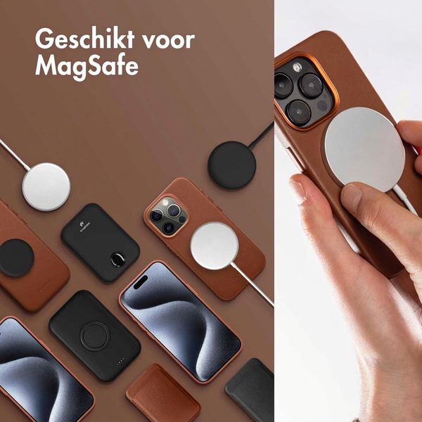 Accezz Étui de télephone portefeuille en cuir 2-en-1 avec MagSafe Apple iPhone 14 - Sienna Brown