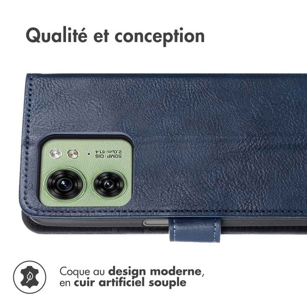 imoshion Étui de téléphone portefeuille Luxe Motorola Edge 40 - Bleu foncé