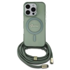 Guess Coque MagSafe IML avec crossbody cord Apple iPhone 16 Pro - Vert