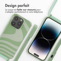 imoshion Coque design en silicone avec cordon Apple iPhone 14 Pro - Retro Green