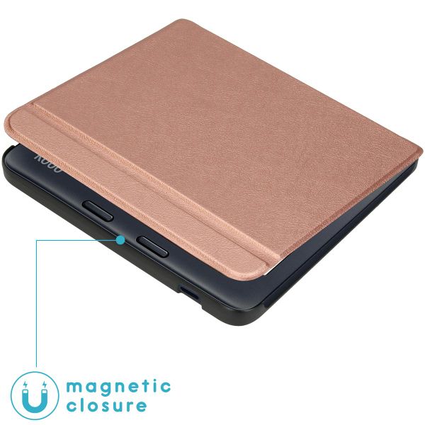 imoshion ﻿Slim Hard Sleepcover avec support Kobo Libra 2 / Tolino Vision 6 - Rose Dorée