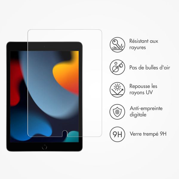 Accezz Protection d'écran en verre trempé avec applicateur Apple iPad 9 (2021) 10.2 pouces / iPad 8 (2020) 10.2 pouces / iPad 7 (2019) 10.2 pouces