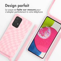 imoshion Coque design en silicone avec cordon Samsung Galaxy A52(s) (5G/4G) - Retro Pink