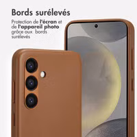 Accezz Coque arrière en cuir avec MagSafe Samsung Galaxy S24 - Sienna Brown