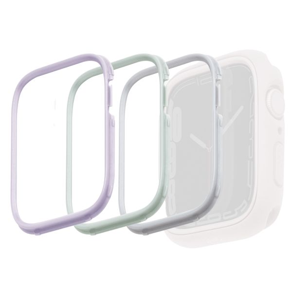 Uniq 3x Moduo Apple Watch Coque avec Lunette interchangeable Apple Watch 4-9 / SE - 41/40 mm - Sage / Lilac / White