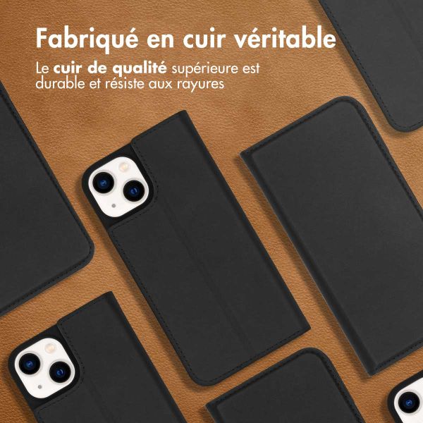 Accezz Étui de téléphone Slim Folio en cuir de qualité supérieure iPhone 14 - Noir