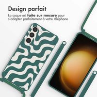 imoshion Coque design en silicone avec cordon Samsung Galaxy S23 Plus - Petrol Green Groovy