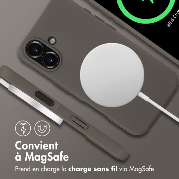 imoshion Coque arrière Color avec cordon amovible et MagSafe Apple iPhone 16 - Black Coffee