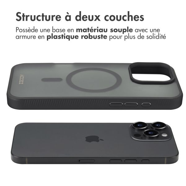 Accezz Coque Givrée Robuste avec MagSafe iPhone 16 Pro Max - Noir