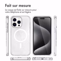 imoshion Coque Pailletée avec MagSafe Apple iPhone 15 Pro Max - Paillettes Transparent