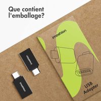 imoshion 2x Adaptateur USB-C (mâle) vers USB-A 3.1 (femelle) - OTG - Noir