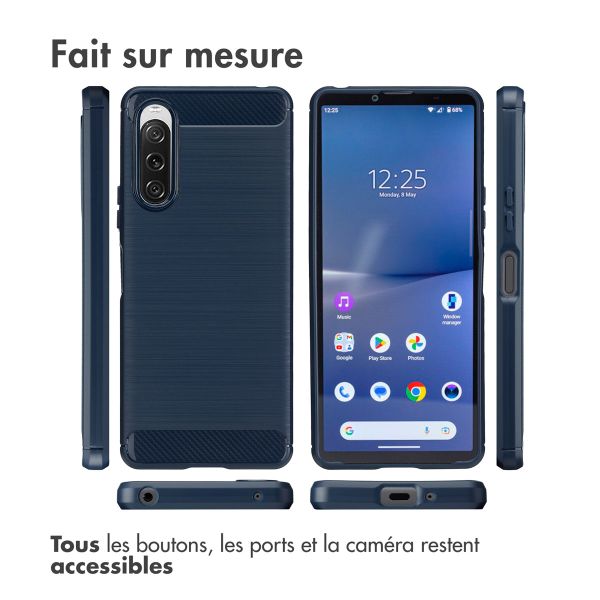 imoshion Coque Brushed Sony Xperia 10 V - Bleu foncé