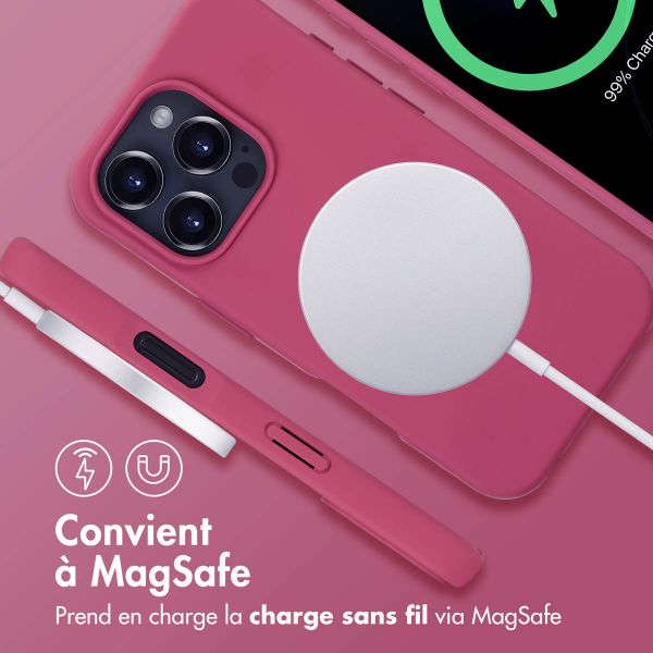 imoshion Coque arrière Color avec cordon amovible et MagSafe Apple iPhone 16 Pro Max - Raspberry