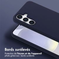 Selencia Coque silicone avec cordon amovible Samsung Galaxy S25 Plus - Bleu foncé