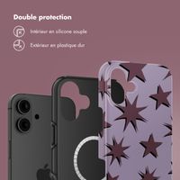 Selencia Coque arrière Vivid Tough avec MagSafe iPhone 16 - Stars Plum Lilac