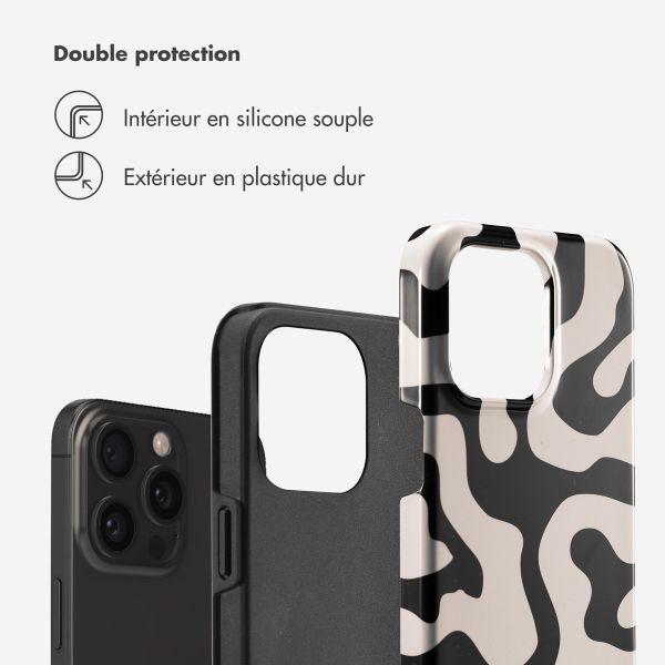 Selencia Coque arrière Vivid Tough iPhone 15 Pro Max - Art Wave Black