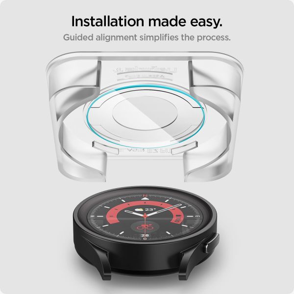 Spigen Protection d'écran EZ FIT Glas.tR avec applicateur Samsung Galaxy Watch 5 Pro - 45 mm - Transparent