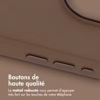 Accezz Coque arrière en cuir avec MagSafe Apple iPhone 15 Pro - Marron café