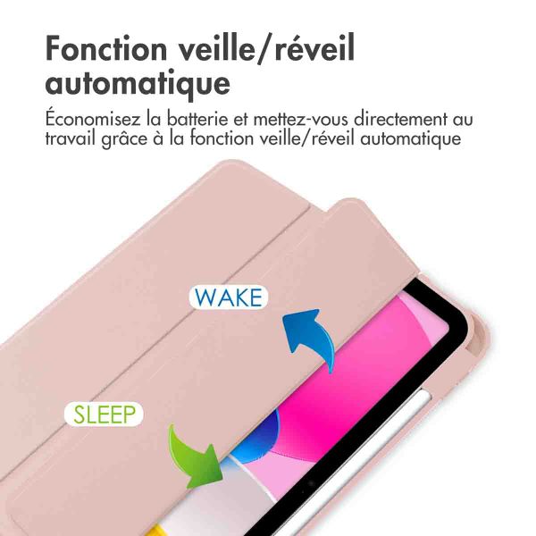 imoshion Coque tablette rigide Trifold Apple iPad 11 (2025) 11 pouces A16 / iPad 10 (2022) 10.9 pouces - Rose
