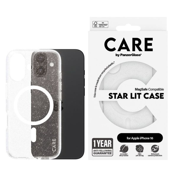 CARE by PanzerGlass Coque Star Lit avec MagSafe Apple iPhone 16 - Star Lit