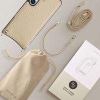 Selencia Coque arrière avec cordon et porte-cartes Nova Samsung Galaxy S25  - Beige