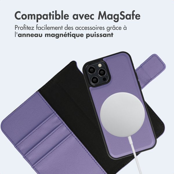 imoshion Étui portefeuille luxe 2-en-1 amovible Apple iPhone 12 (Pro) - Violet