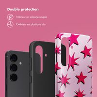 Selencia Coque arrière Vivid Samsung Galaxy S24 - Stars Rubine Red Light Pink