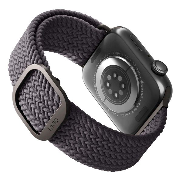Uniq Bracelet tressé Aspen Apple Watch Series 1 t/m 11 / SE / Ultra (44/45/46/49 mm) - Granite Grey