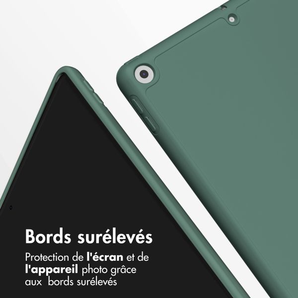 Accezz Coque tablette portefeuille Smart Silicone Apple iPad 6 (2018) 9.7 pouces / iPad 5 (2017) 9.7 pouces - Vert foncé