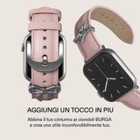 Burga Bracelet en cuir véritable Apple Watch | 38/40/41/42 mm - Pillow Talk / Silver