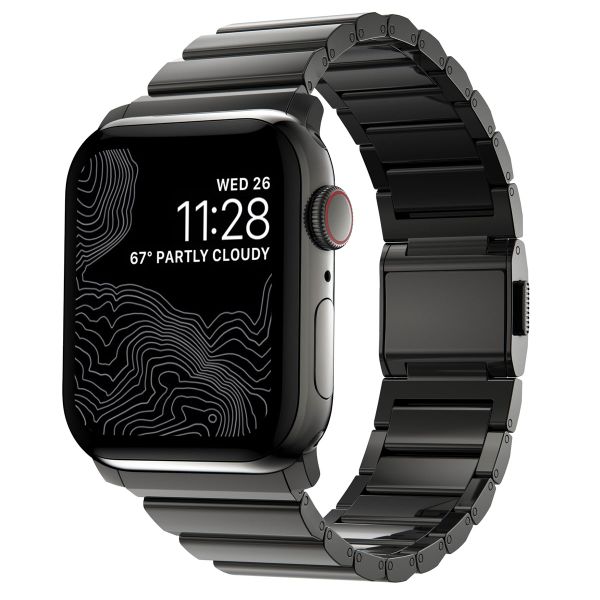 Nomad Bracelet à maillons magnétiques en acier Apple Watch Series 1 á 10 / SE / Ultra (2) (44/45/46/49 mm) - Graphite