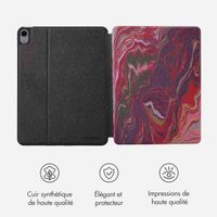 Selencia Coque tablette Vivid iPad Air 11 pouces (2024) M2 / Air 5 (2022) / Air 4 (2020) - Marble Plum