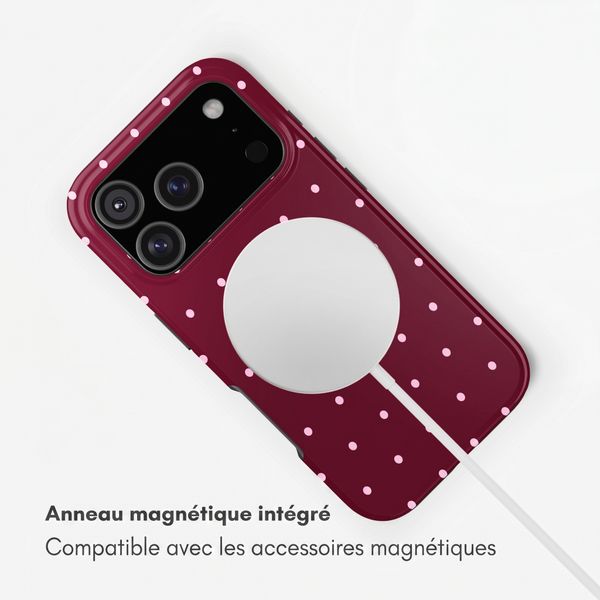 Selencia Coque arrière Vivid avec MagSafe Apple iPhone 17 Pro Max - Happy Dots Burgundy